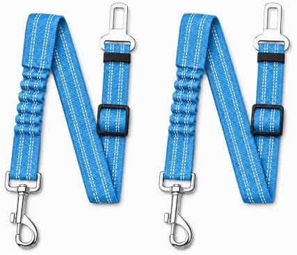 Dog Seat Belt 2Pcs, Retractable Pet Car Harness, Adjustable Dog Seat Belts by Ortarco