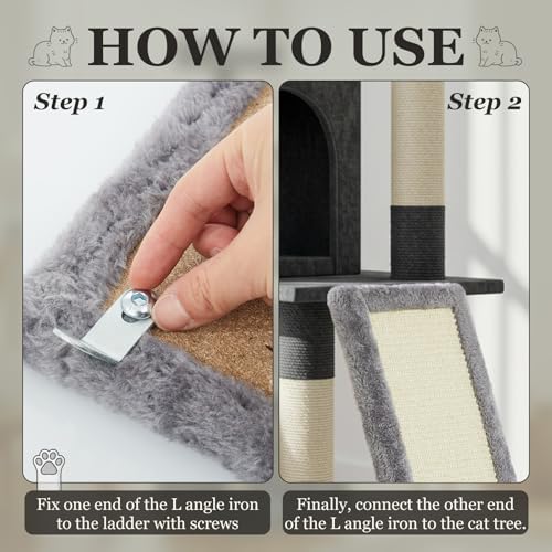 Dansydaisy Cat Tree Replacement Parts 23.8 x 8.5 Inch Cat Tree Tower Accessories Sisal Ladder Scratching Board Kitty Scratcher Refill Board Furniture Parts for DIY Indoor Kitten Condo Activity Center - Image 4