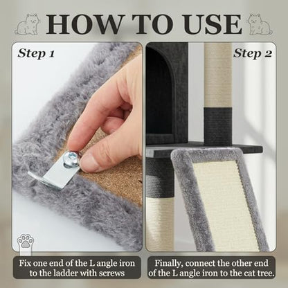 Dansydaisy Cat Tree Replacement Parts 23.8 x 8.5 Inch Cat Tree Tower Accessories Sisal Ladder Scratching Board Kitty Scratcher Refill Board Furniture Parts for DIY Indoor Kitten Condo Activity Center - Image 4