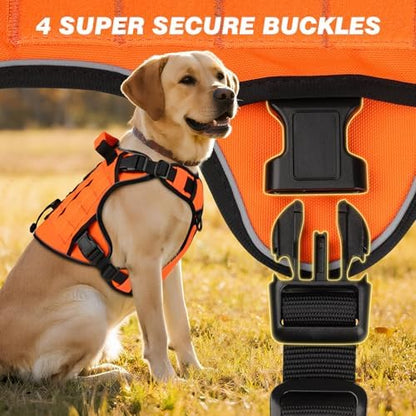 WINGOIN Orange Tactical Dog Harness for Large Dogs,No Pull Dog Harness - Image 4