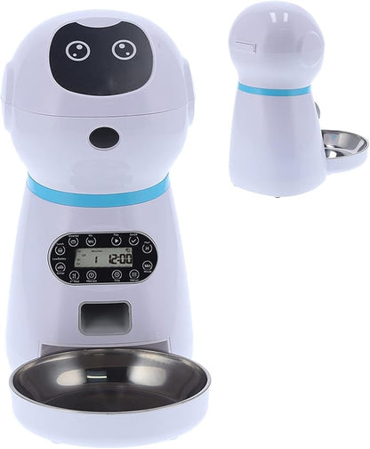 Honio Pet Automatic Feeder, Robot Shape Pet Food Dispenser with Bowl for Dogs