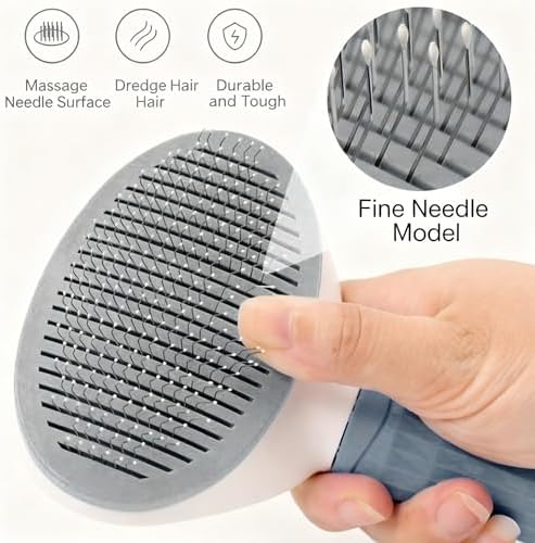 Cat Brush for Shedding, Kitten Brushes for Indoor Cats, For Long or Short Haired Cats,Cat Hair Brush Grooming Deshedding Brush for Dog Kitten Removes Loose Fur and flea removal comb - Image 3