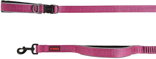 KONG Reflective Shock Absorbing Hands-Free Bungee Dog Leash 6' (Pink)
