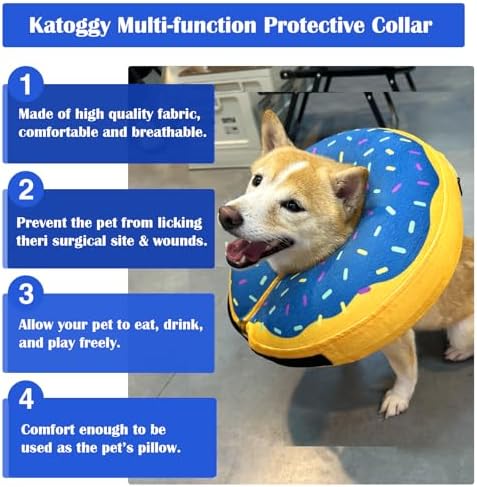 Inflatable Dog Cone Collar for After Surgery, Soft Adjustable Blow up Donut E-Collar for Small Medium Large Dog and Cats - Image 3
