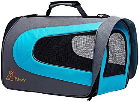Pawer 18” x 11”x 11” Soft-Sided Foldable Airline Approved Pet Carrier for Cat, Puppy and Small Dog, Washable 600D Oxford Fabric, with Handle and Strap for Carry, Multiple Colors Available - Image 4
