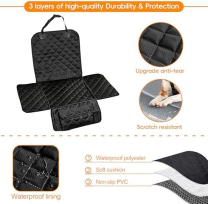 Dog Car Seat Cover for Front Seat, Waterproof & Scratch-Proof Pet Seat Protector, Nonslip Car Seat Cover for Dogs, Universal Fit for Cars, Trucks & SUVs, Standard Size - Image 4