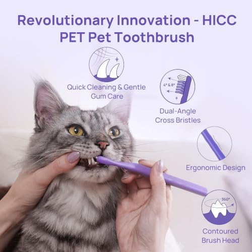 HICC PET Single-Head Toothbrush for Cats & Small Dogs, Easy Teeth Cleaning - Image 2