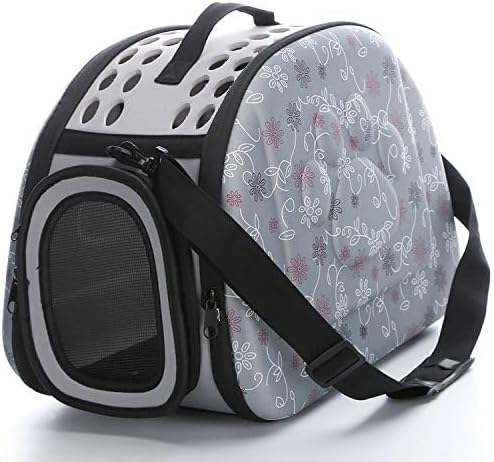 Foldable Pet Dog Cat Carrier Cage Collapsible Travel Kennel - Portable Pet Carrier Outdoor Shoulder Bag for Puppy Dog Cat Small Medium Large Animal (M, Grey) - Image 2