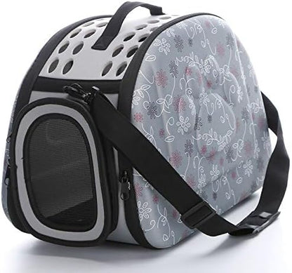 Foldable Pet Dog Cat Carrier Cage Collapsible Travel Kennel - Portable Pet Carrier Outdoor Shoulder Bag for Puppy Dog Cat Small Medium Large Animal (M, Grey) - Image 2