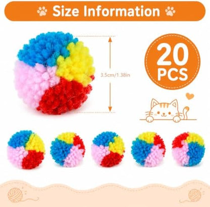 20 PCS Puff Balls for Cats, 1.4 Inch Fuzzy Balls for Cats - Image 2