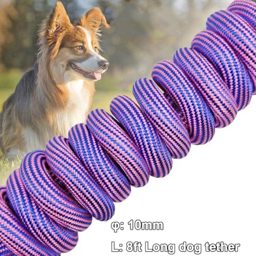 BTINESFUL 8/12/20/30/50/75ft Dog Tie Out Long Tether Rope Dog Lead for Yard - Image 3