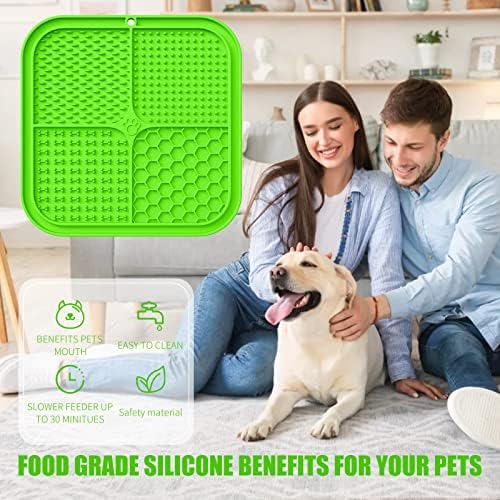 Lick Mat for Dogs, Premium Lick Pad with Suction Cups for Dog Anxiety Relief, Slow Feeder Dog Bowls, Bathing, Grooming and Training (Green, 1pack) - Image 3