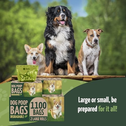 Reli. Biodegradable Dog Poop Bags (1100 Pack, 2 Large Rolls) Unscented - Image 5