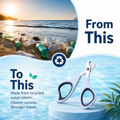 Formit Crafts Pet Nail Clippers for Dogs and Cats, Professional Stainless Steel Dog Nail Trimmer, Handles Made from Recycled Ocean-Bound Plastic, All Breeds Color Blue (Blue) - Image 7