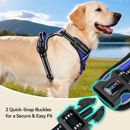 PHOEPET No Pull Dog Harnesses for Small Puppies Reflective Adjustable Front Clip Vest with 2 Metal Leash Attachment Hooks Soft Handle [Over The Head Design](S, Royal Blue) - Image 7