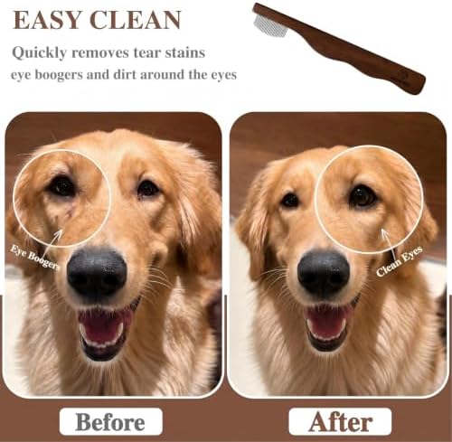 Walnut Wood Eye Comb for Pets, Professional Tear Stain Removal Tool - Image 2
