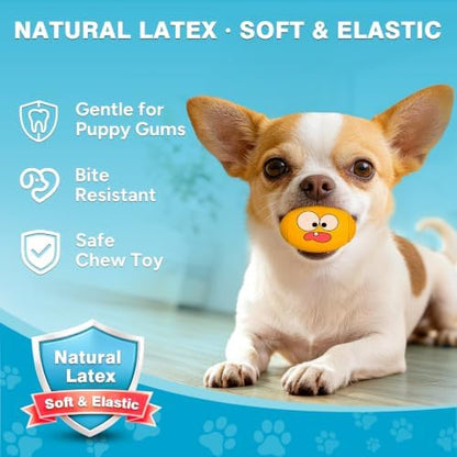 1.5” Squeaky Soft Rubber Football Dog Toy, Bouncy Chew Ball for Tiny Mini Small Breed Puppies (X-Small) - Image 4