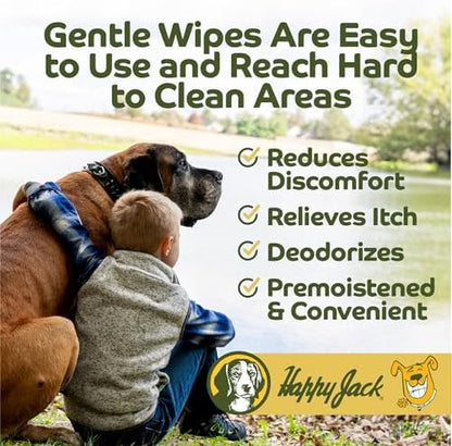 HAPPY JACK Dog Ear Wipes with Aloe, 100 Ct - Image 4