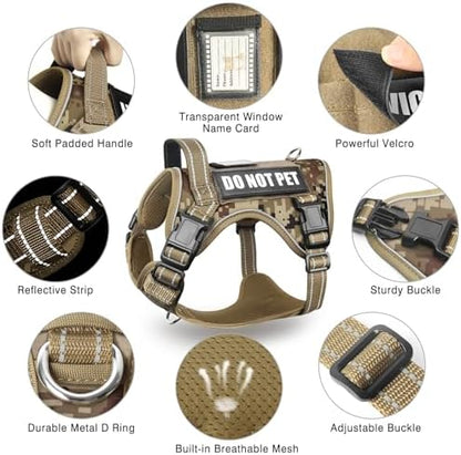 Tactical Dog Harness and Leash Set with 10 Patches for Large Dogs - Image 6