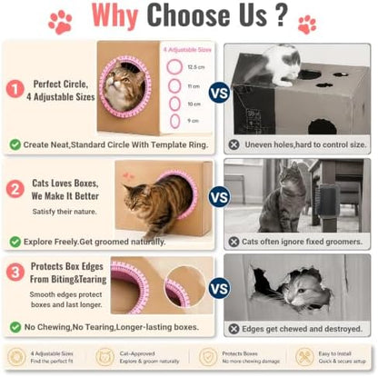 Cat Self Groomer Arch for Cardboard Boxes (Pink | Refill) - Image 2