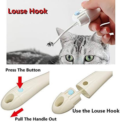 Pet Cat Dog Brush Comb Grooming Tool 3 in 1 Knot Opener Tangle Remover Slicker Brush Groomer Green - Image 7
