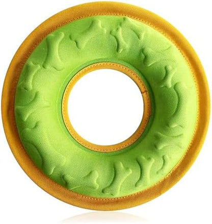 Dog Flying Disc, 9" Dog Flyer Toys for Medium/Large Dogs, Durable Nylon Fetch Toy for Easy Catch, Floats in Water & Safe on Teeth (Green) by HeiPen