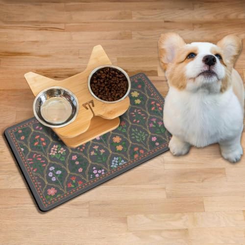 Absorbent Pet Dog Bowl Mat for Food and Water, Pet Cat Food Feeding Mat with Non Slip Rubber Backing, Dog Food Mats for Floors Waterproof, 24"x32" - Image 2