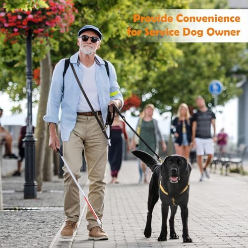 Guiding Star 8ft Leather Dog Leash - Soft Multi-function 6 in 1 Training Walking Leash, Hands Free, Dual, Crossbody for Small, Medium and Large Dogs, Service Dogs, Black - Image 5