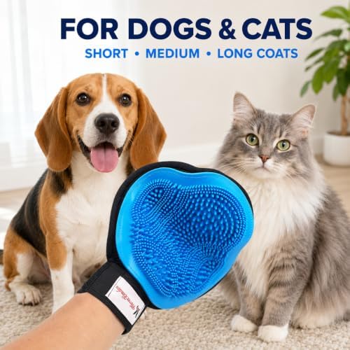 Warren London 2-in-1 Pet Grooming Glove for Dogs & Cats, Reversible Brush - Image 4