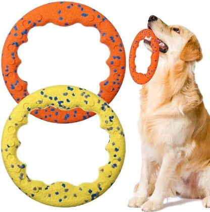 2 Pcs 9 Inch Dog Ring Dog Toy Flying Discs Training Ring Water Floating Fetch Toys Puppy Floating Pet Chewers for Throwing Catching Medium Large Breeds by Unknown