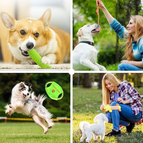 Aipper Dog Toys 25 Pack for Fun and Teeth Cleaning, Puppy Chew Toys Pack with Squeak Plush Toy,Squeaky Toy Balls,Tug of War and Rope Toys for Puppy to Small Dogs - Image 7