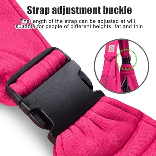 TOMKAS Dog Sling Carrier for Small Dogs Puppy Carrier for Small Dogs (Rose red, Adjustable Strap for 3-10 lbs & Zipper Pocket) - Image 3