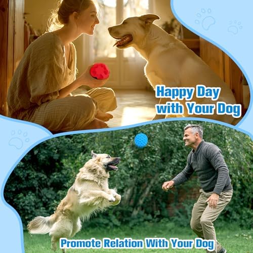 2 Pack Dog Toy Balls for Aggressive Chewers, Treat Ball and Squeaky Ball - Image 4