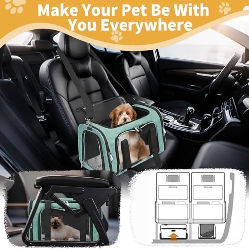 Soft-Sided Cat/Dog/Pet Carrier, Collapsible Pets Travel Carriers - Image 7