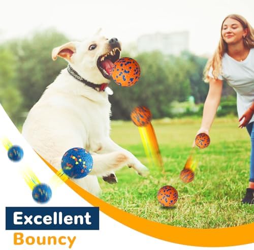 Petcare 4 Pack Dog Balls Indestructible Dog Toys for Aggressive Chewers Durable Tough Tennis Balls Toys for Medium Large Dogs Outdoor Outside Fetching Toys for Big Dogs Chew Ball - Image 5