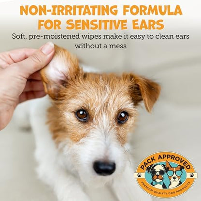 Pack Approved Ear Wipes for Dogs with Aloe Vera & Eucalyptus - 100 Wipes - Image 3