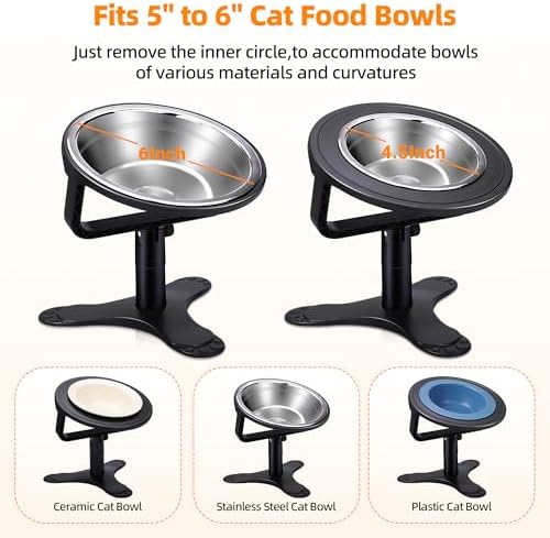 Raised Cat Bowls,15° Tilted Cat Food Bowls (1 Pack) - Image 4