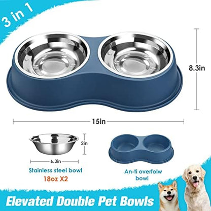 Epetslove Stainless Steel Dog Bowls Double Non-Slip Dog Water and Food Bowl - Image 2
