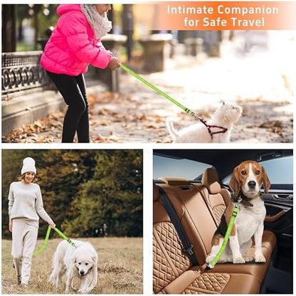 Seyezo Dog Car Seat Belt for Car, 2 Piece Set Retractable Dog Car Harness Adjustable Reflective Dog Seatbelt for Vehicle Headrests, Dog Safety Restraint Seatbelt Heavy Duty& High Elastics, Green - Image 7