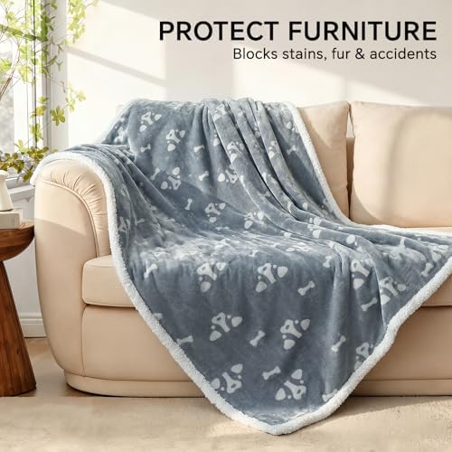 Luciphia Waterproof Dog Blanket Reversible Sherpa Fleece for Small Dogs Cat - Image 5