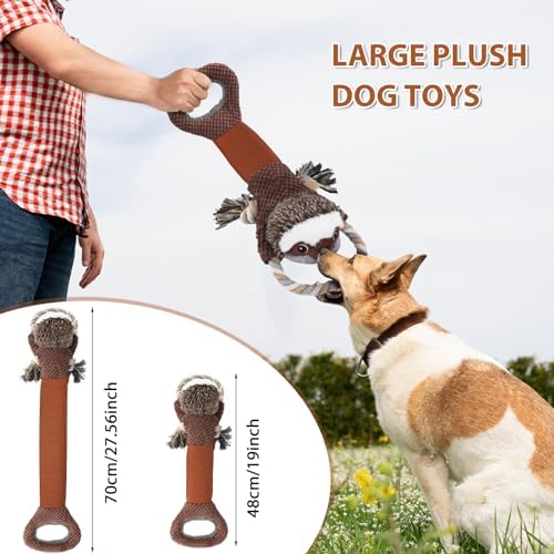 Large Plush Squeaky Dog Toys with Crinkle Paper, Tug of War Pull Toys for Puppies, Interactive Dog Chew Toys for Small, Medium and Large Dogs - Image 3