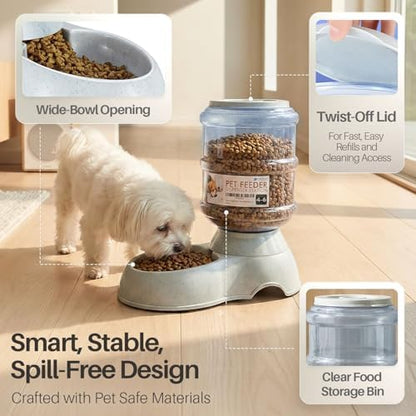 Flexzion Gravity Pet Feeder, Dog and Cat Food Dispenser, 1-Gallon Capacity - Image 7