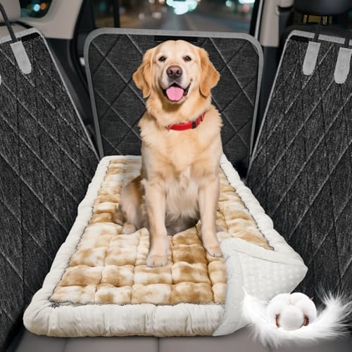 Thickened Dog Bed for Car Back Seat, Upgraded Bottom Non-Slip，Fits Hard Bottom car seat Cover for Dogs, Premium Mixed Color ，Dog Car Seat Cover by Cyhczx