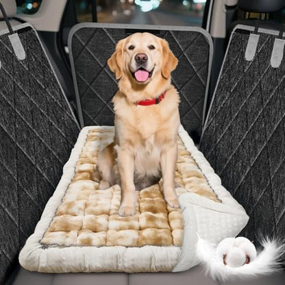 Thickened Dog Bed for Car Back Seat, Upgraded Bottom Non-Slip，Fits Hard Bottom car seat Cover for Dogs, Premium Mixed Color ，Dog Car Seat Cover by Cyhczx