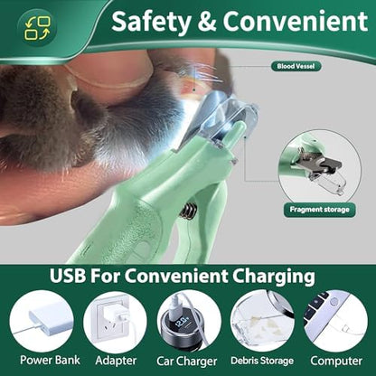 CATPICK 2-in-1 Cat & Dog Nail Clippers with Grinder and Dual LED Lights - Image 2