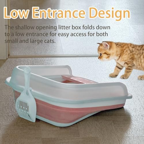 Collapsible Kitten Litter Box Low Entry Small Cat Litter Box L - Image 5