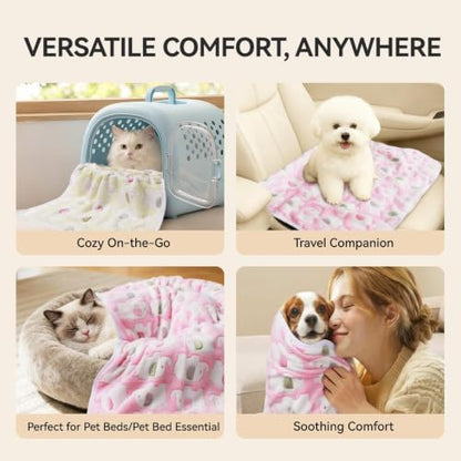 LINENLUX Dog Blankets 3-Pack, Super Soft Fluffy Fleece Pet Throw Warm - Image 3