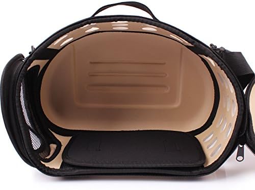 Foldable Pet Dog Carrier Cage Collapsible Travel Kennel - Portable Pet Carrier Outdoor Shoulder Bag for Puppy Dog Cat (S, Beige) - Image 2