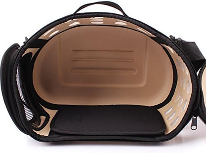 Foldable Pet Dog Carrier Cage Collapsible Travel Kennel - Portable Pet Carrier Outdoor Shoulder Bag for Puppy Dog Cat (S, Beige) - Image 2