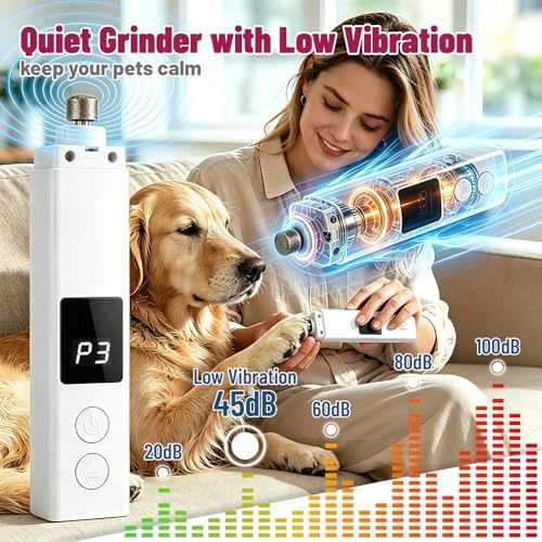 Quiet Dog Nail Grinder with Guard for Dogs Cats - Image 2